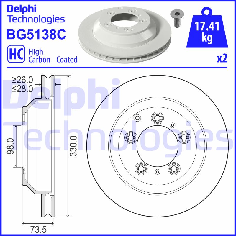 Delphi Diesel Remschijven BG5138C