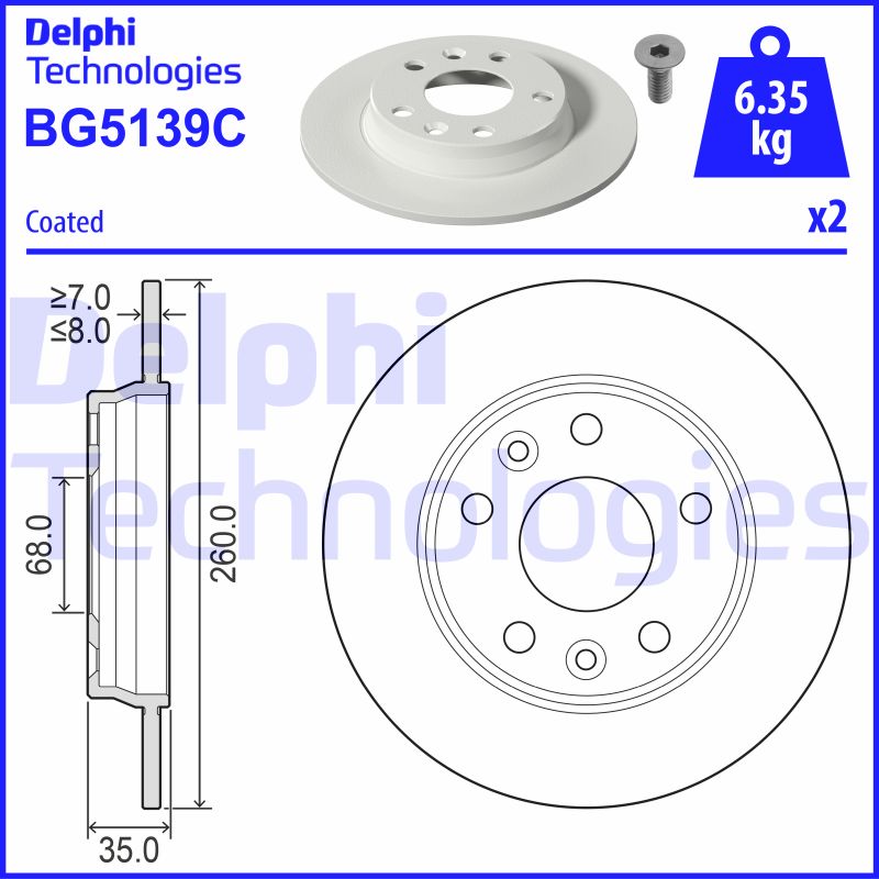 Delphi Diesel Remschijven BG5139C