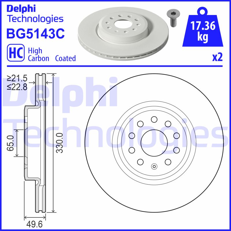 Delphi Diesel Remschijven BG5143C
