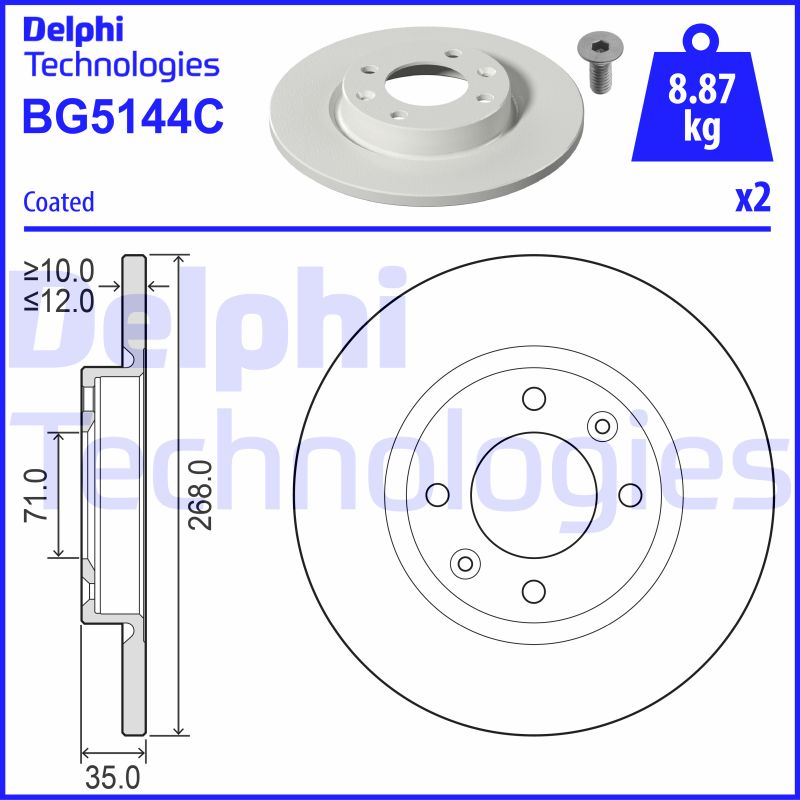 Delphi Diesel Remschijven BG5144C