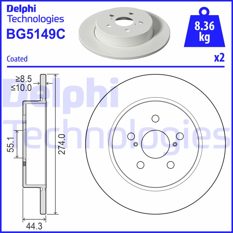 Delphi Diesel Remschijven BG5149C