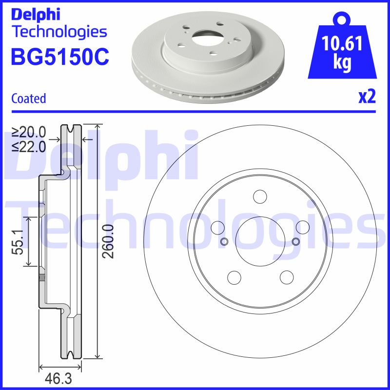 Delphi Diesel Remschijven BG5150C