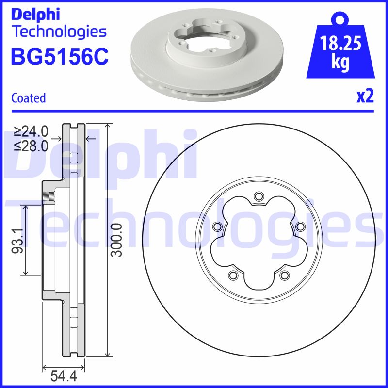 Delphi Diesel Remschijven BG5156C