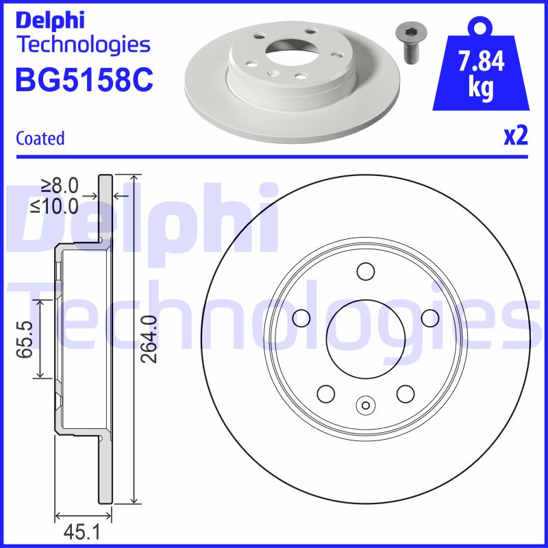 Delphi Diesel Remschijven BG5158C