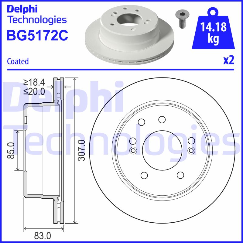 Delphi Diesel Remschijven BG5172C