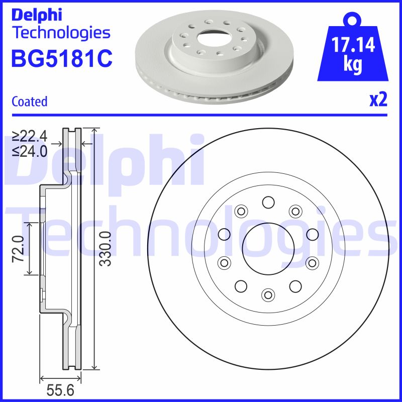 Delphi Diesel Remschijven BG5181C