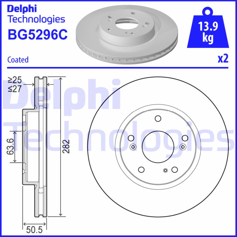Delphi Diesel Remschijven BG5296C