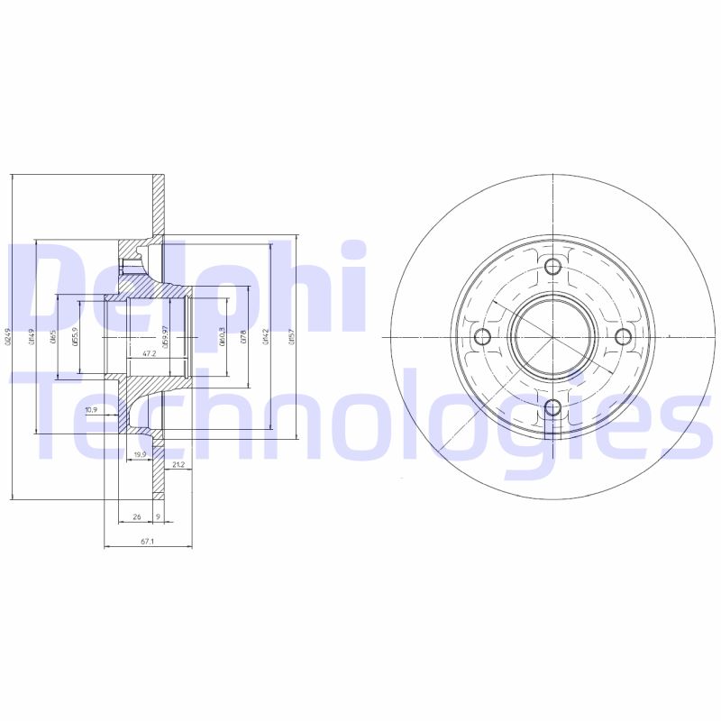 Delphi Diesel Remschijven BG9021RS