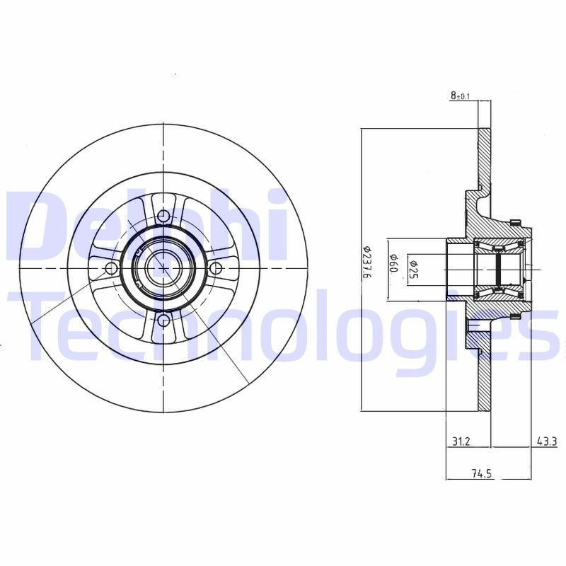 Delphi Diesel Remschijven BG9025RSC