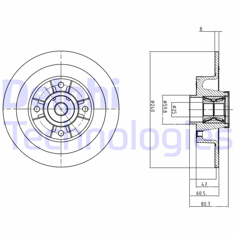 Delphi Diesel Remschijven BG9028RS