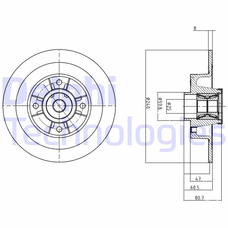 Delphi Diesel Remschijven BG9028RSC