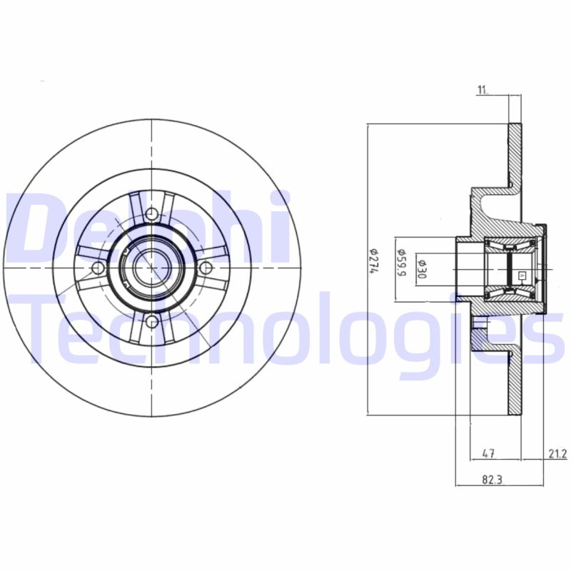 Delphi Diesel Remschijven BG9030RS