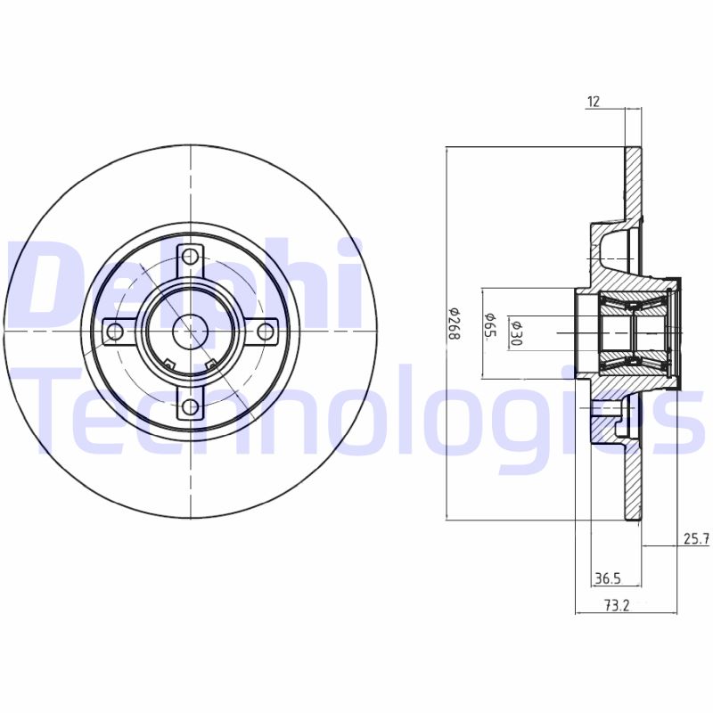 Delphi Diesel Remschijven BG9053RS