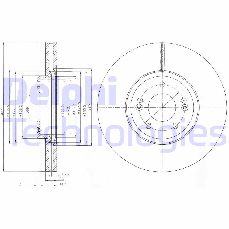 Delphi Diesel Remschijven BG9056