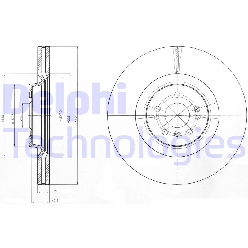 Delphi Diesel Remschijven BG9060C