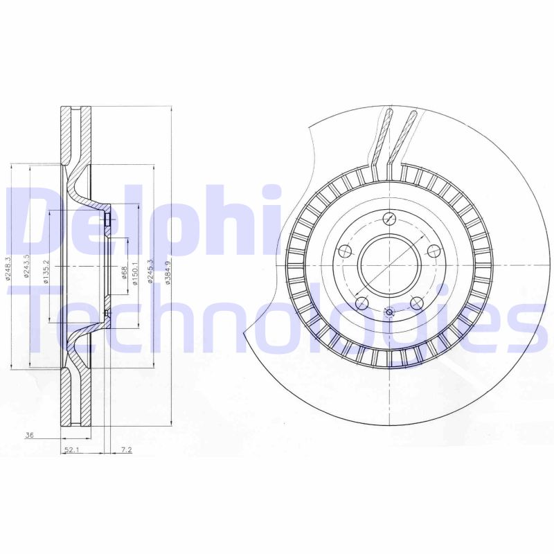 Delphi Diesel Remschijven BG9070C