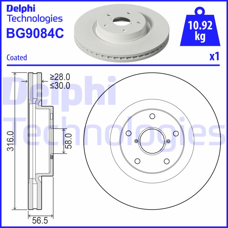 Delphi Diesel Remschijven BG9084C