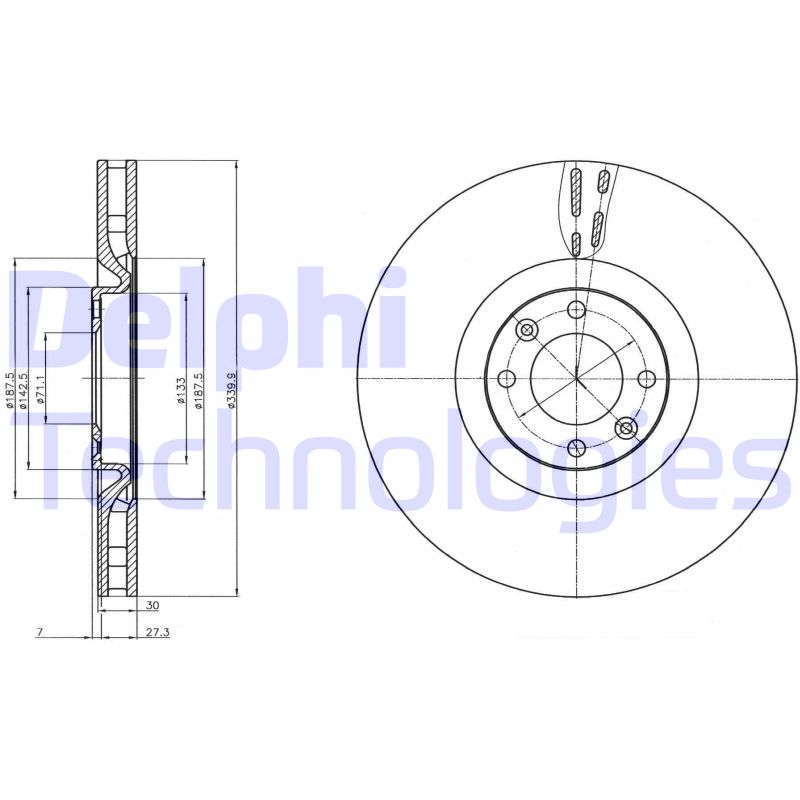 Delphi Diesel Remschijven BG9107C