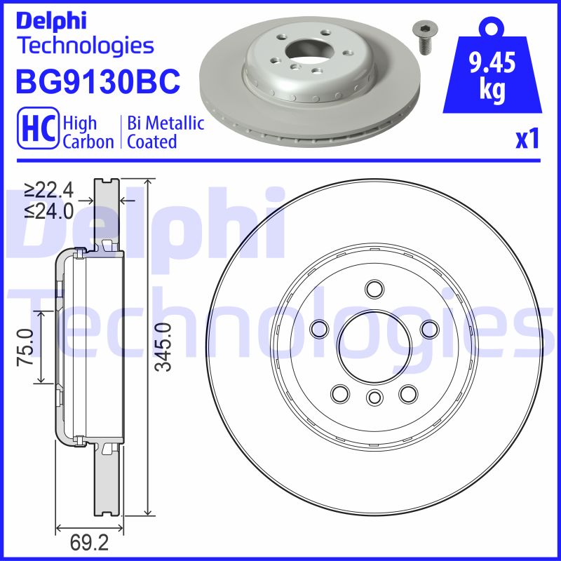 Delphi Diesel Remschijven BG9130BC