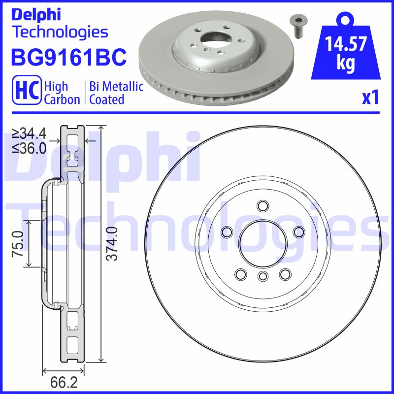 Delphi Diesel Remschijven BG9161BC