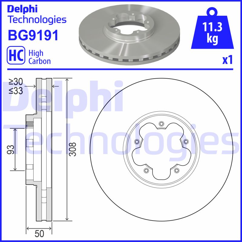 Delphi Diesel Remschijven BG9191