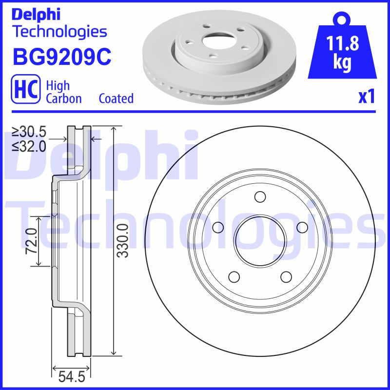 Delphi Diesel Remschijven BG9209C