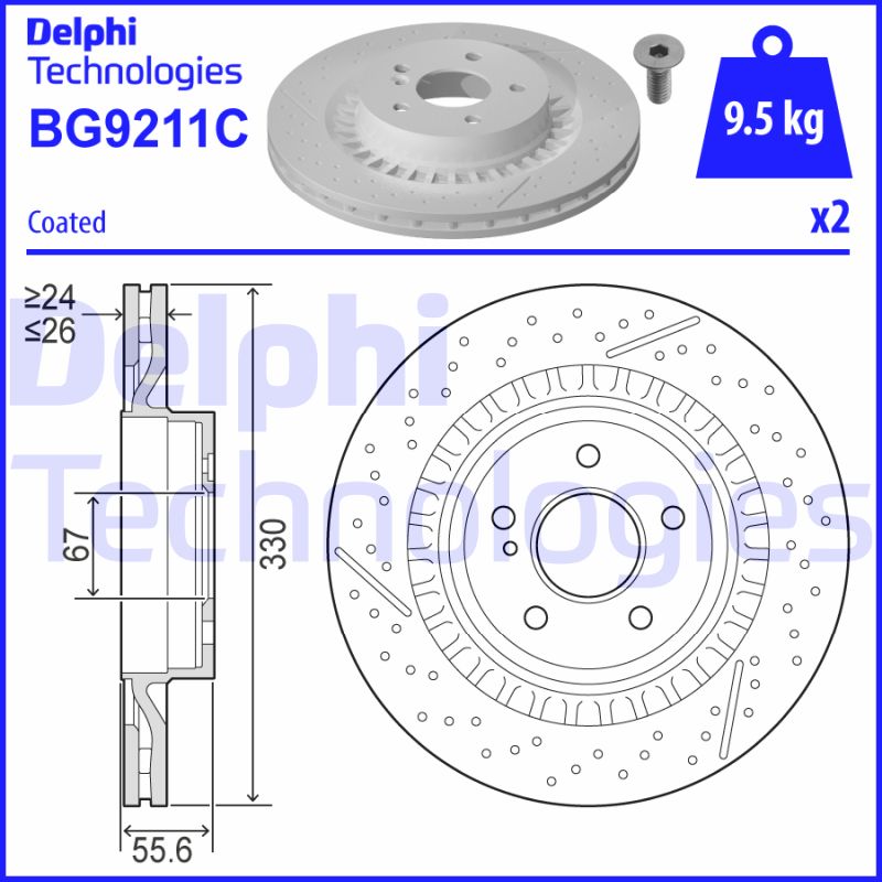 Delphi Diesel Remschijven BG9211C