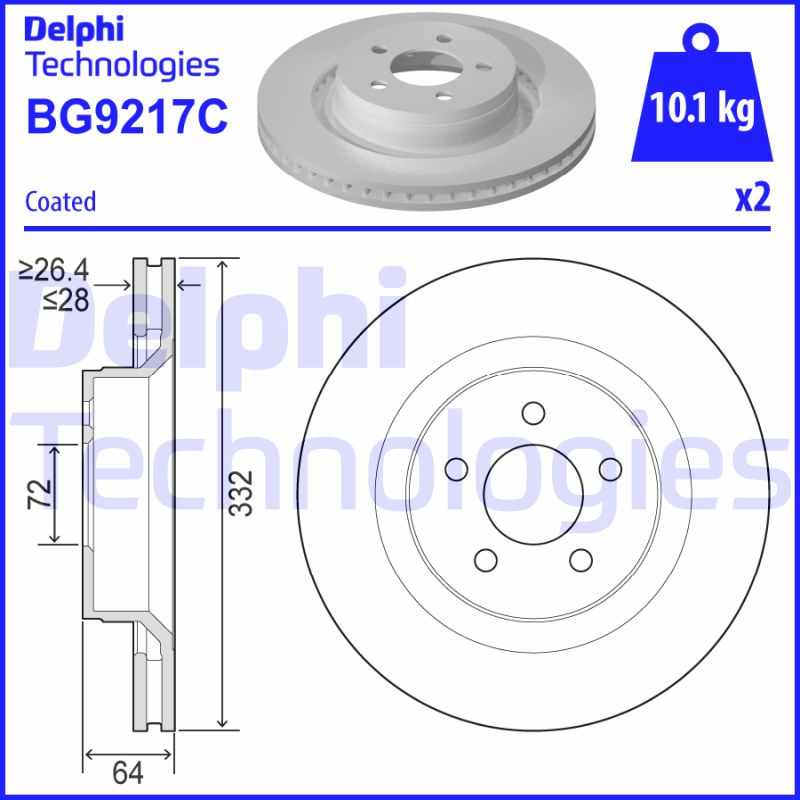 Delphi Diesel Remschijven BG9217C