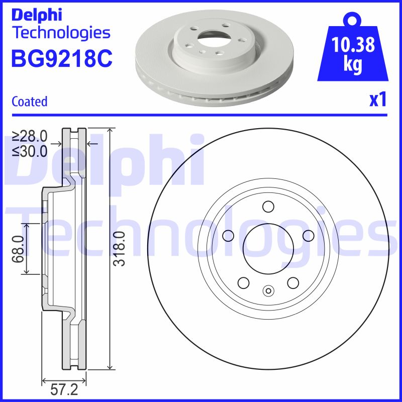 Delphi Diesel Remschijven BG9218C