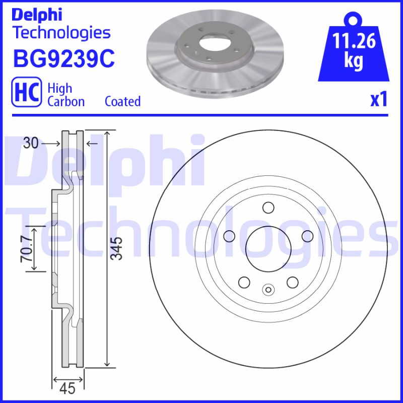 Delphi Diesel Remschijven BG9239C