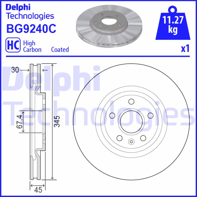 Delphi Diesel Remschijven BG9240C