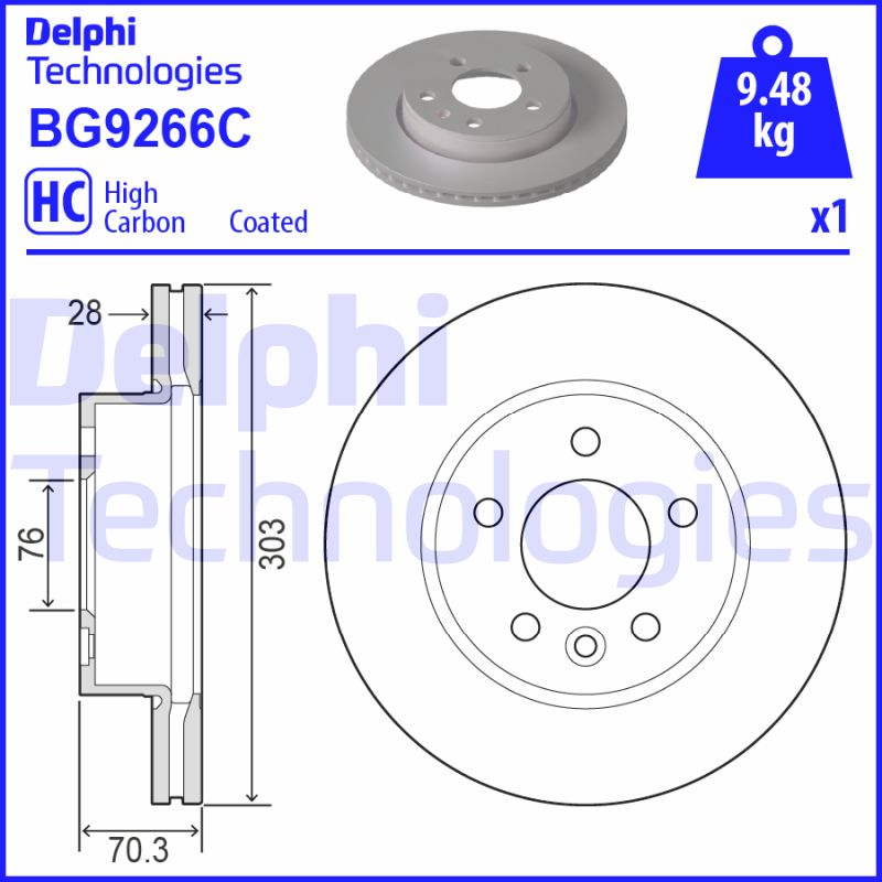 Delphi Diesel Remschijven BG9266C