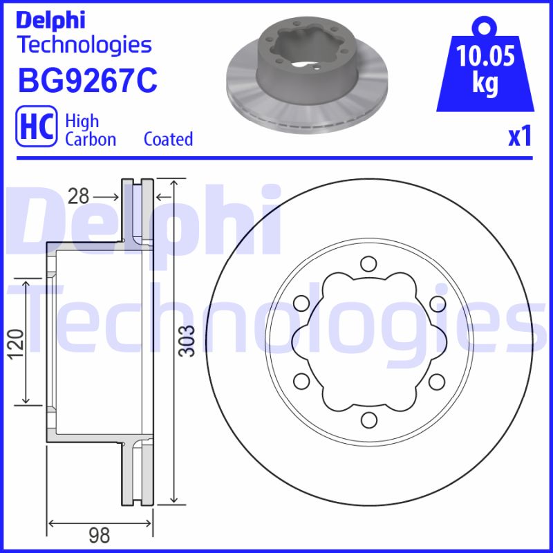 Delphi Diesel Remschijven BG9267C