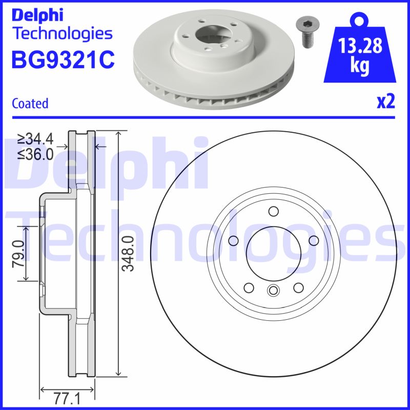 Delphi Diesel Remschijven BG9321C