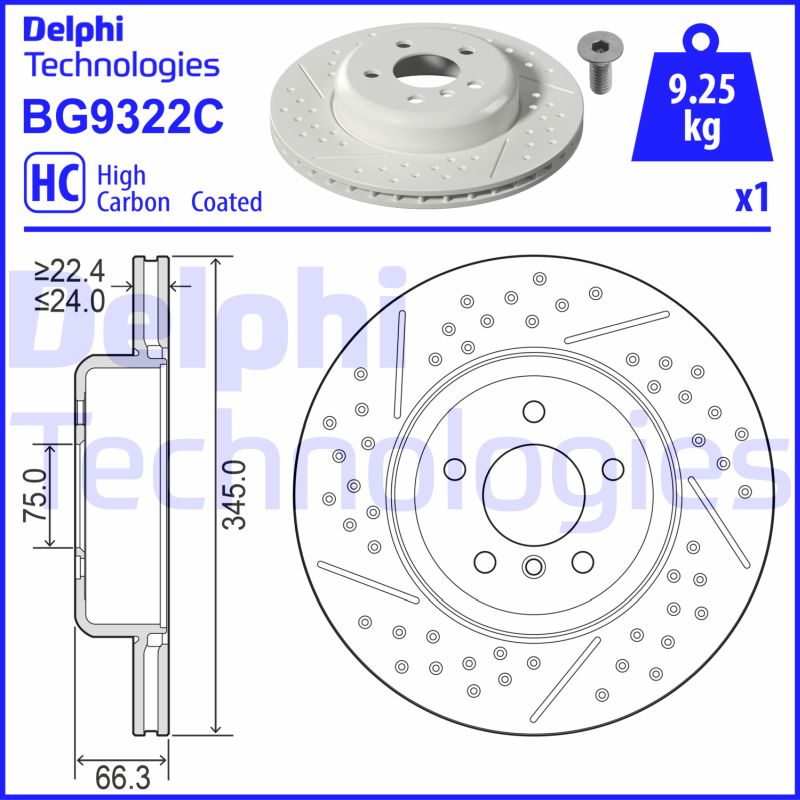 Delphi Diesel Remschijven BG9322C