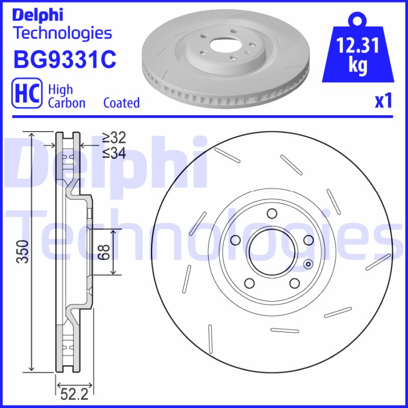 Delphi Diesel Remschijven BG9331C