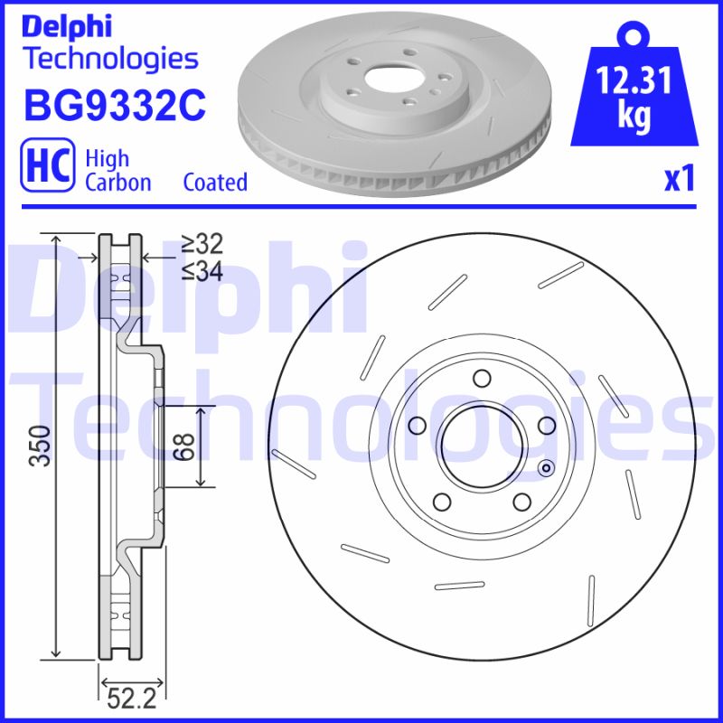 Delphi Diesel Remschijven BG9332C