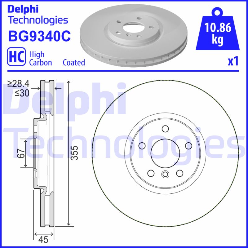 Delphi Diesel Remschijven BG9340C