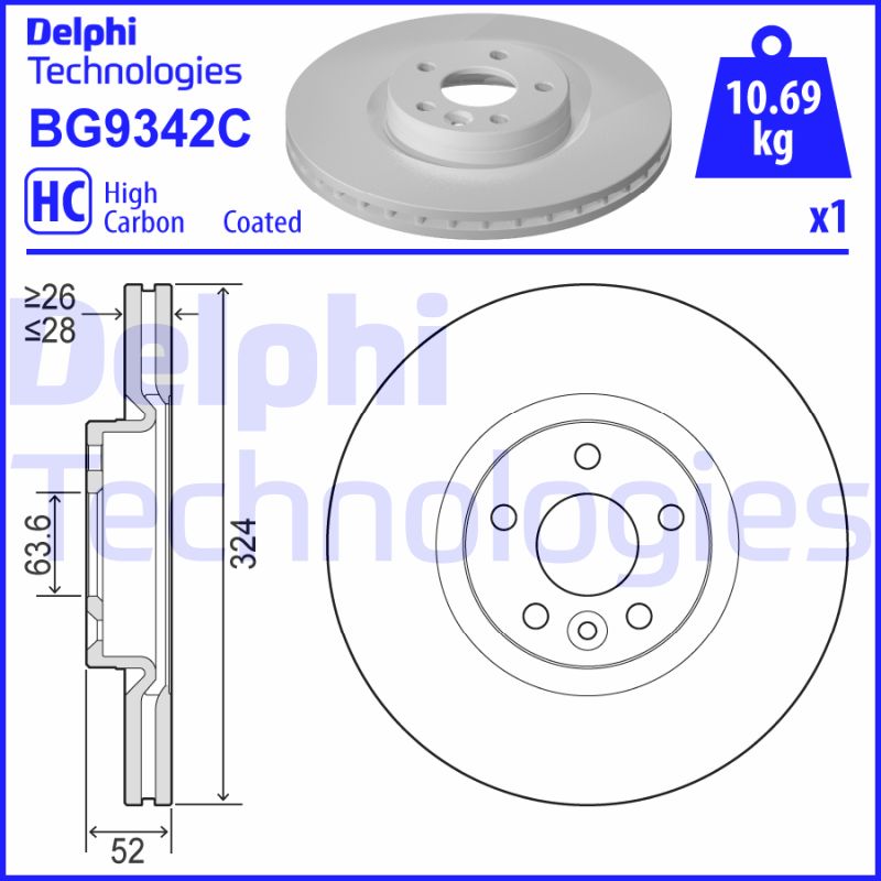 Delphi Diesel Remschijven BG9342C