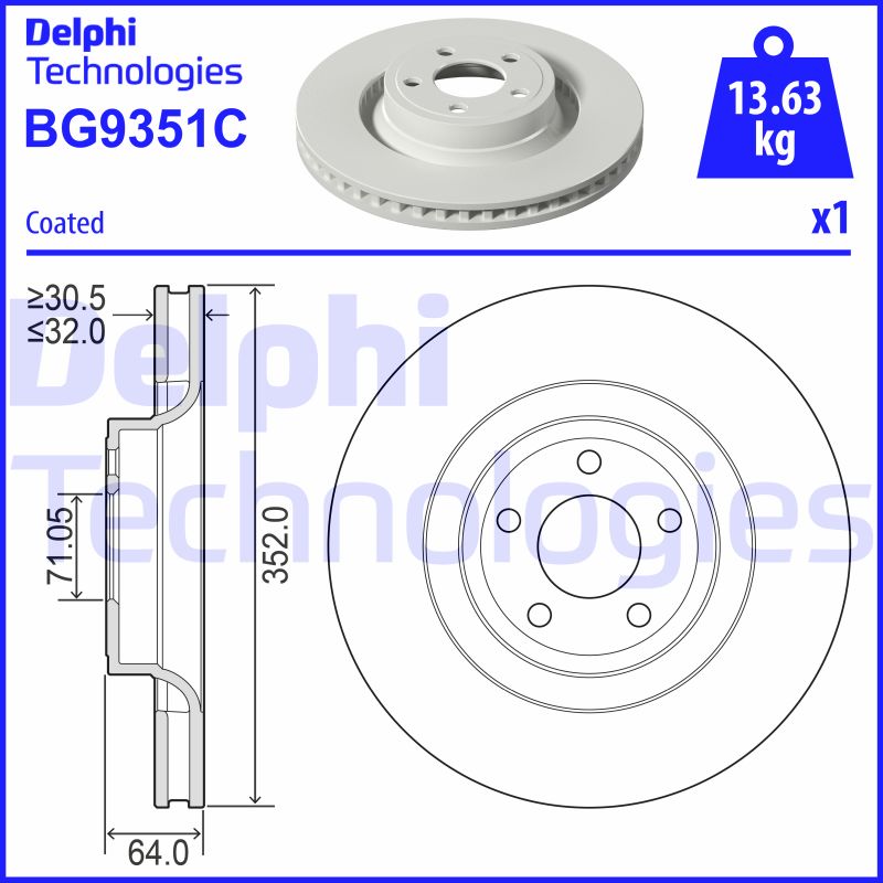 Delphi Diesel Remschijven BG9351C