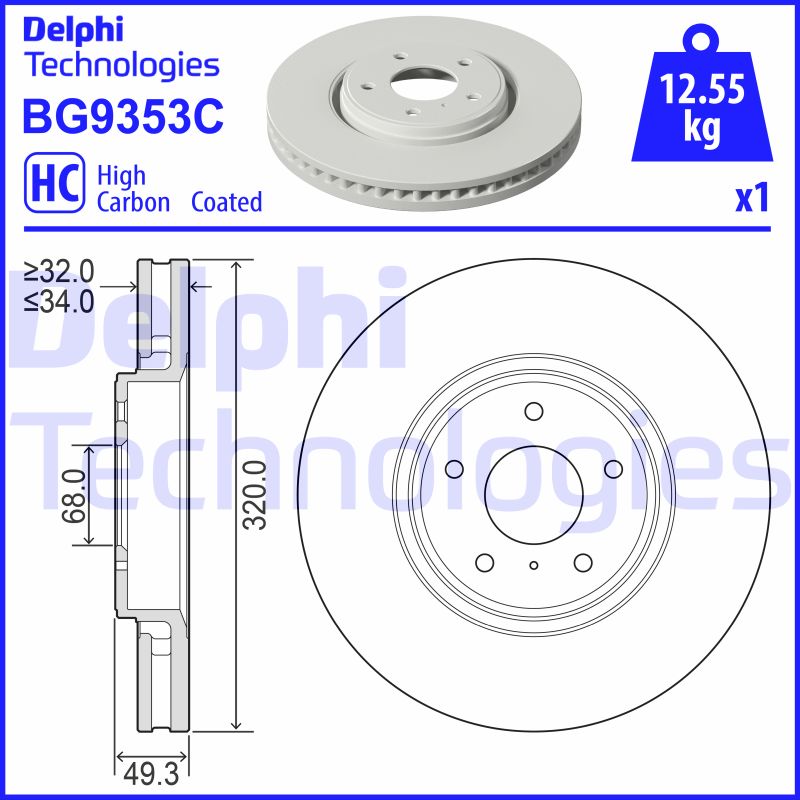 Delphi Diesel Remschijven BG9353C