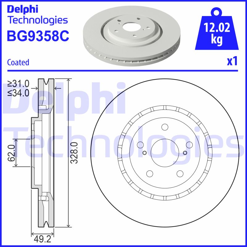 Delphi Diesel Remschijven BG9358C