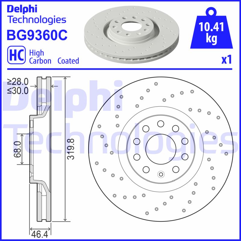 Delphi Diesel Remschijven BG9360C