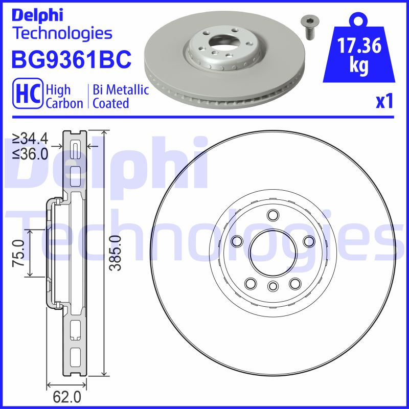 Delphi Diesel Remschijven BG9361BC