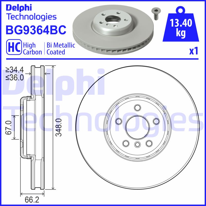 Delphi Diesel Remschijven BG9364BC