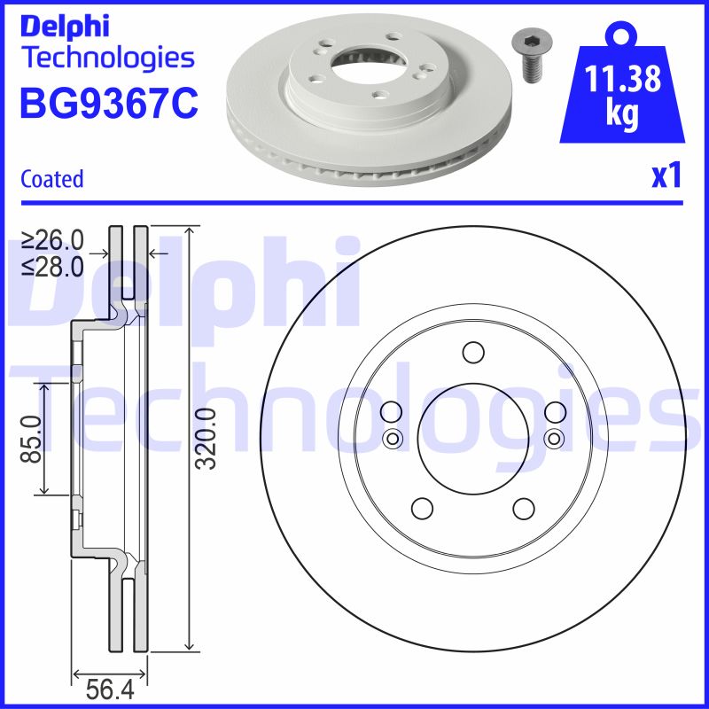 Delphi Diesel Remschijven BG9367C