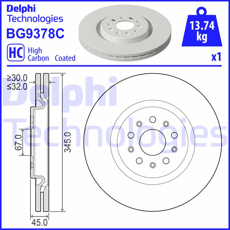 Delphi Diesel Remschijven BG9378C