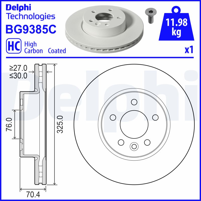 Delphi Diesel Remschijven BG9385C