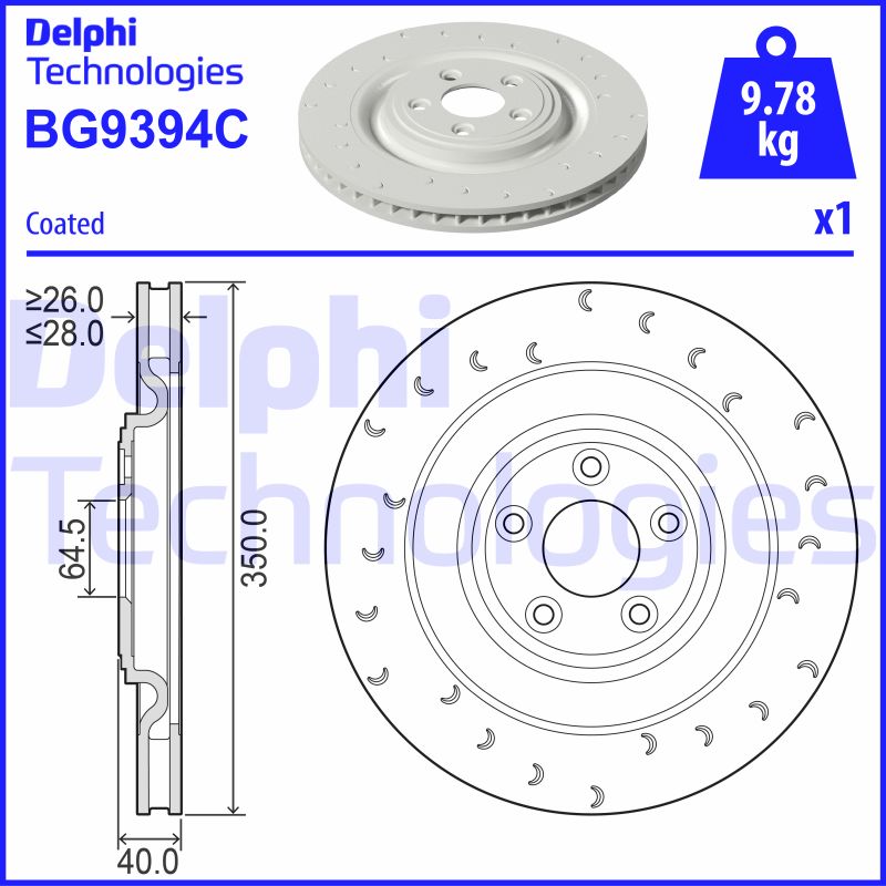 Delphi Diesel Remschijven BG9394C