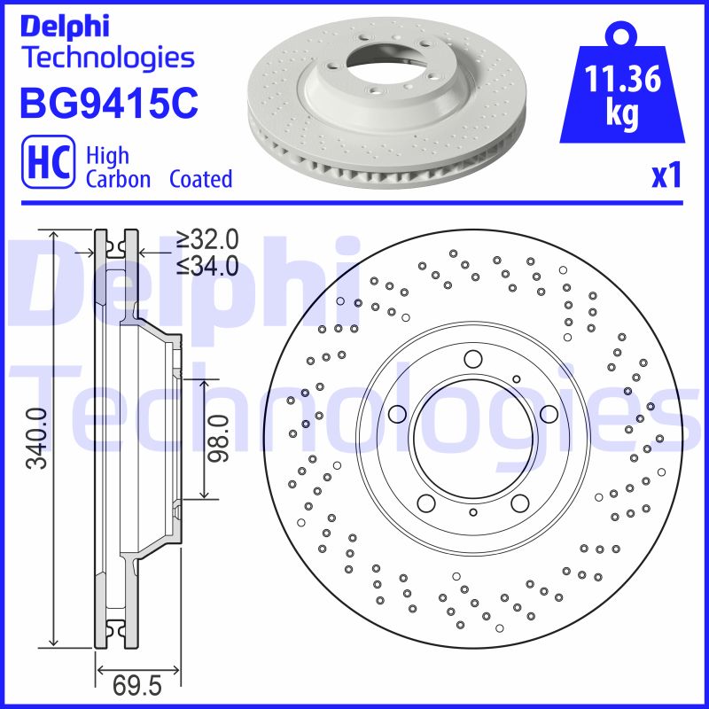 Delphi Diesel Remschijven BG9415C